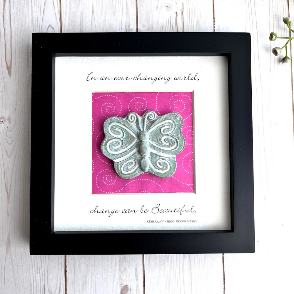 Isabel Bloom Little Bloom Butterfly Change Can Be Beautiful Framed Inspirational